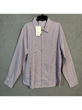 SSLR Mens Striped Button-Up Shirt Long Sleeve Multicolor Size Small New With Tag